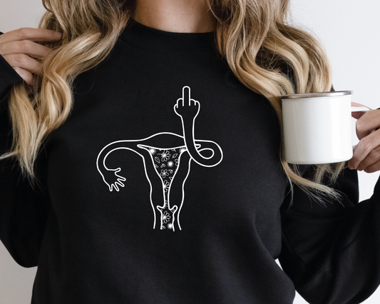 Uterus Finger SVG PNG | Middle Finger | Floral Uterus | Feminist T shirt Design Cut File