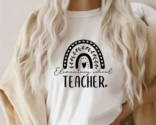 Elementary School Teacher SVG PNG | Rainbow Sublimation | Teacher T shirt Design Cut file