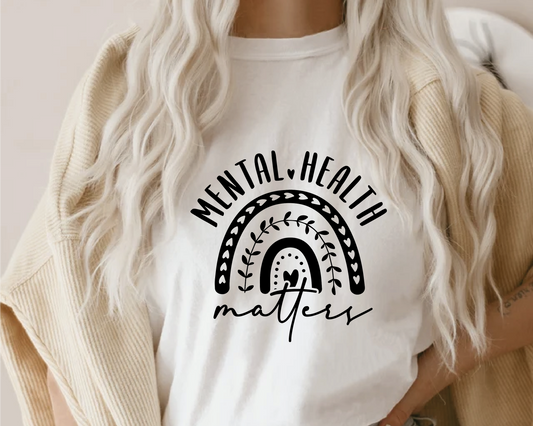 Mental Heath Matters SVG PNG | Rainbow Sublimation | Self Care T shirt Design Cut file