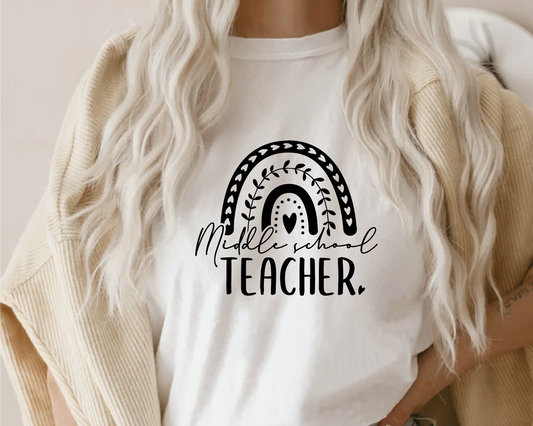 Middle School Teacher SVG PNG | Rainbow Sublimation | Teacher T shirt Design Cut file