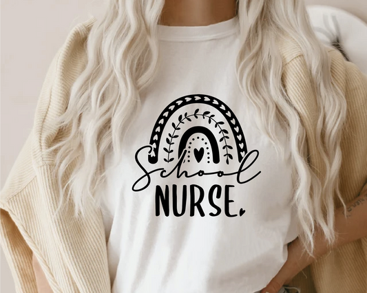 School Nurse SVG PNG | Rainbow Sublimation | Nurse Life T shirt Design Cut file