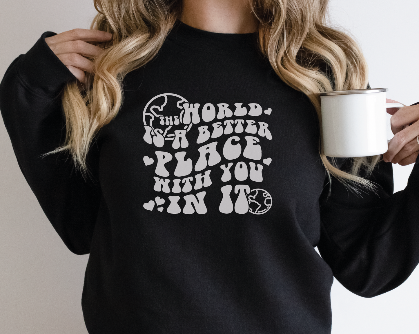 The World Is a Better Place With You in It SVG PNG | Groovy Sublimation | Inspirational | Retro Vintage T shirt Design