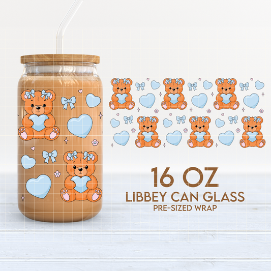 Teddy Bear | Positivity 16oz Cup Wrap PNG SVG