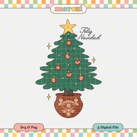 Mexican Christmas Tree PNG SVG | Feliz Navidad Sublimation | Hispanic Tshirt Design