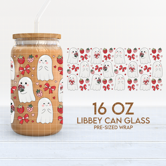 Love Ghosts | Valentine's 16oz Cup Wrap PNG SVG