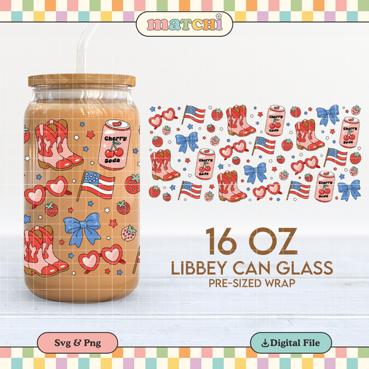 Miss Americana | 4th of July 16oz Cup Wrap PNG SVG