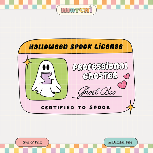 Halloween Spook License PNG SVG | Cute Ghost Sublimation | Halloween Tshirt Design
