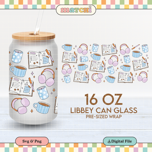 Journaling & Coffee | 16oz Cup Wrap PNG SVG
