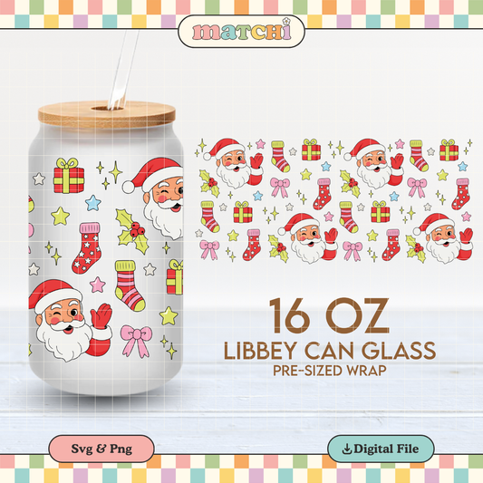 Santa Claus | Funny Christmas 16oz Cup Wrap PNG SVG