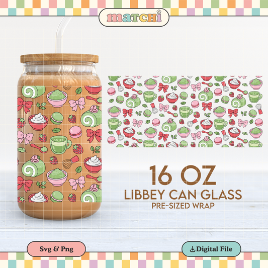 Matcha Cup | Girly 16oz Cup Wrap PNG SVG