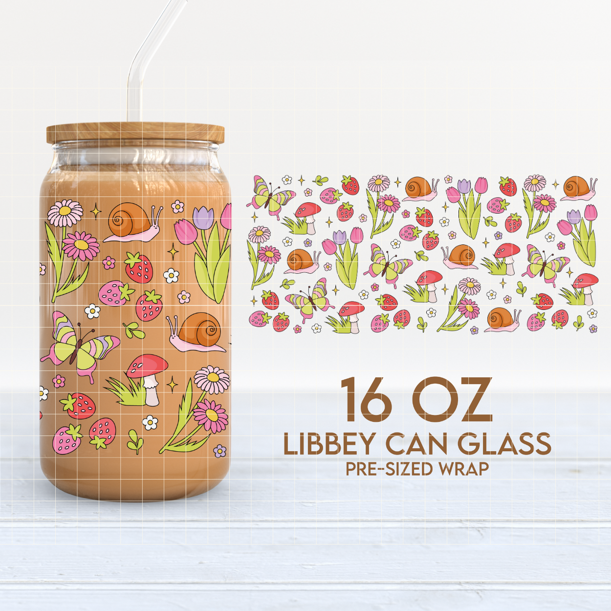 Blooming Season | Spring 16oz Cup Wrap PNG SVG