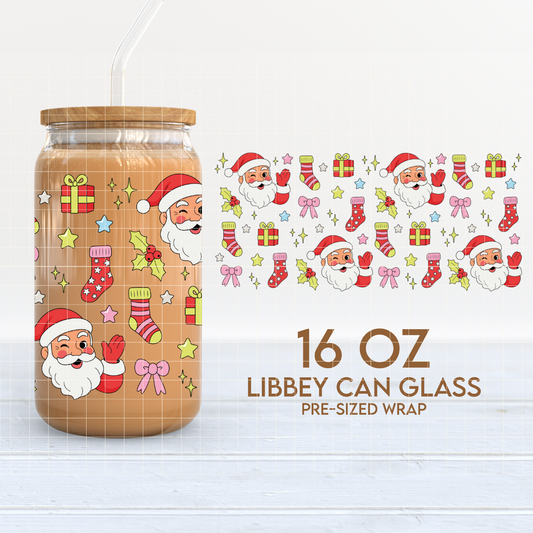 Santa Claus | Funny Christmas 16oz Cup Wrap PNG SVG