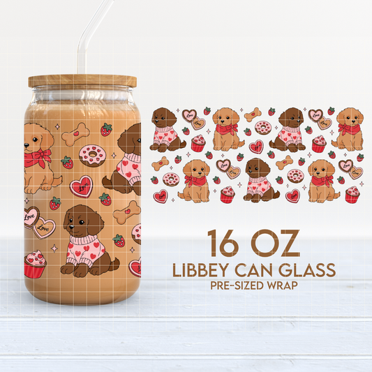 Love Puppies | Valentine's 16oz Cup Wrap PNG SVG