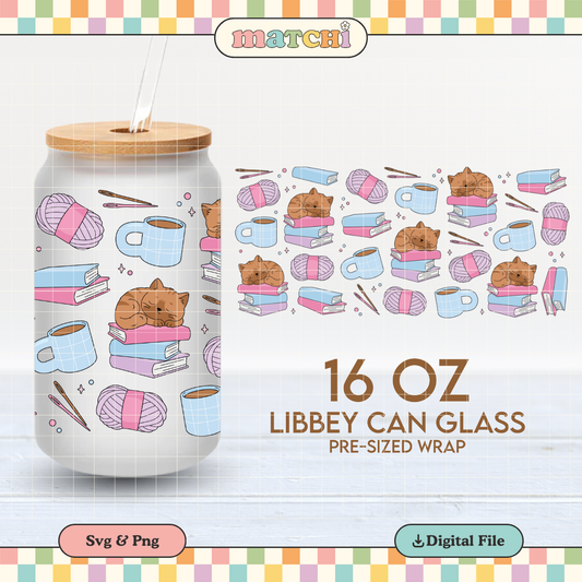 Stay Home with my Cat | 16oz Cup Wrap PNG SVG