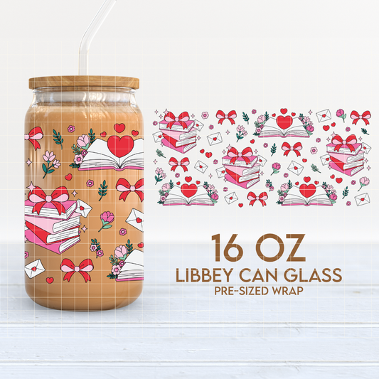 Love Books | Valentine's 16oz Cup Wrap PNG SVG
