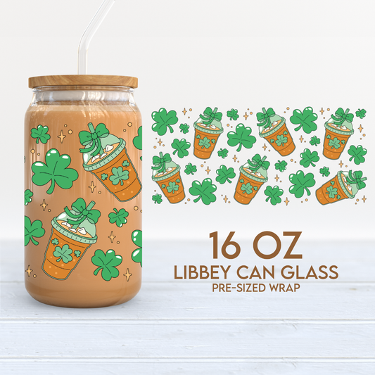 Lucky Coffee | St. Patricks Day 16oz Cup Wrap PNG SVG