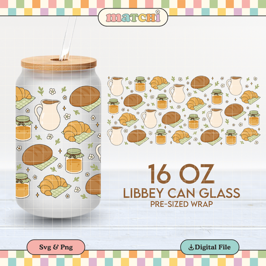 Cottage Breakfast | Cottagecore 16oz Cup Wrap PNG SVG