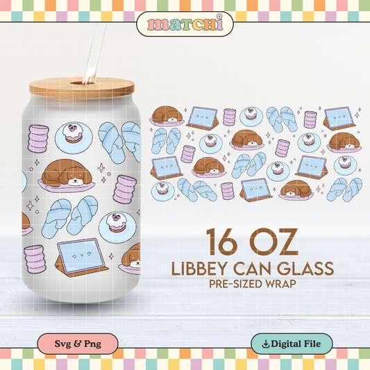 Stay Home with my Dog | 16oz Cup Wrap PNG SVG