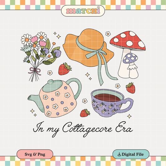 In My Cottagecore Era PNG SVG | Cottagecore Girl Sublimation | Flowers Tshirt Design