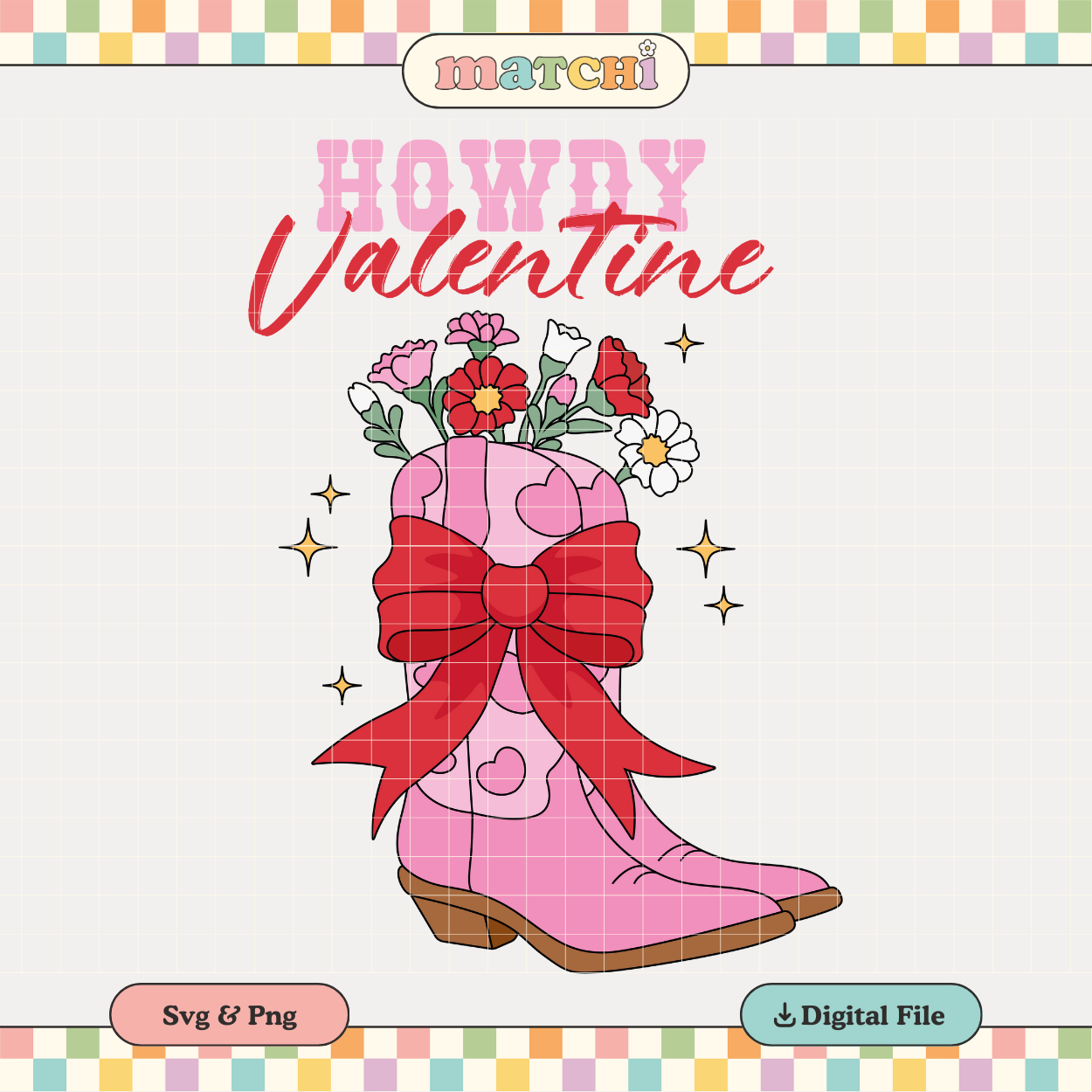 Howdy Valentine PNG SVG | Cowgirl Boots & Flowers Sublimation | Tshirt Design