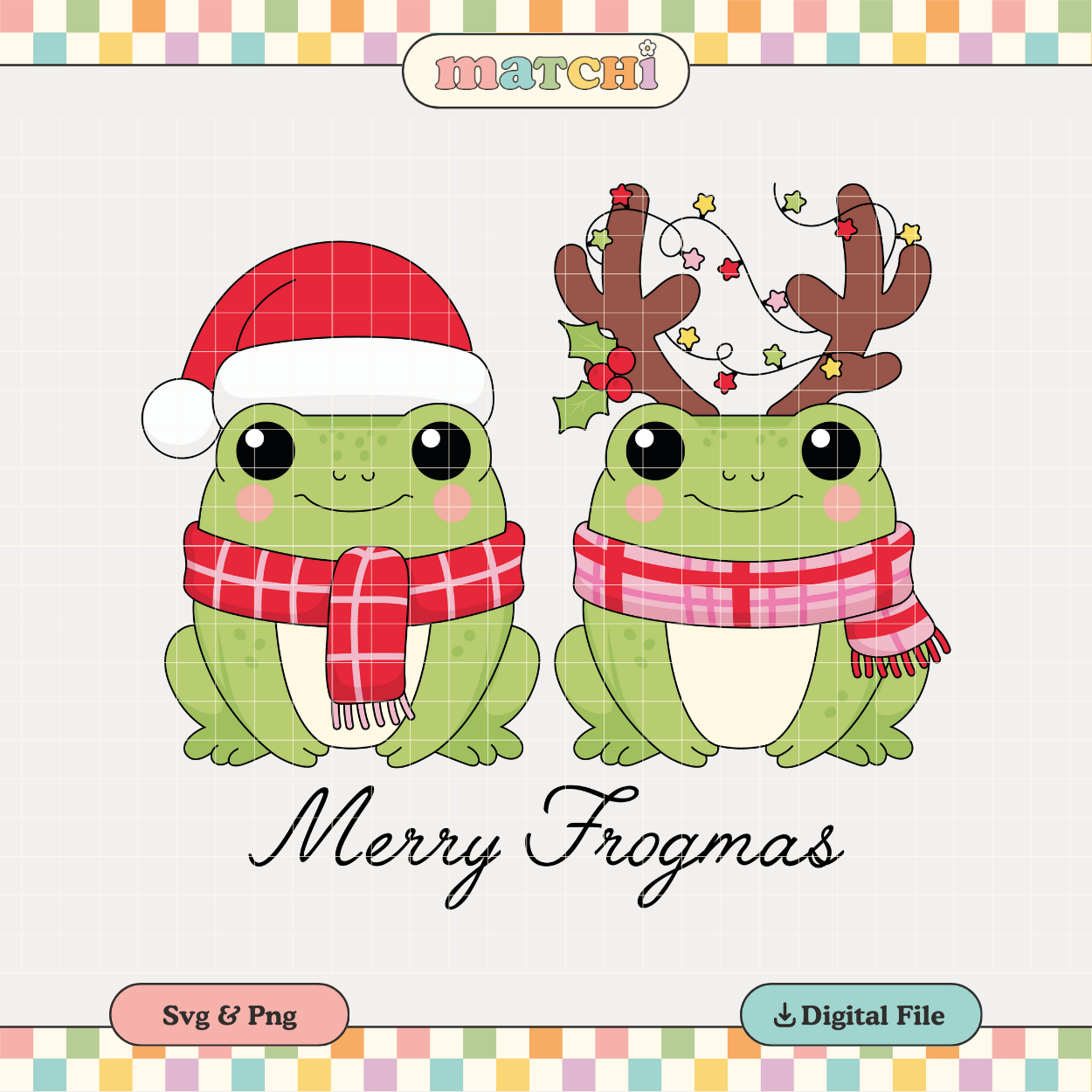 Merry Frogmas PNG SVG | Christmas Frogs Sublimation | Cute Xmas Tshirt Design