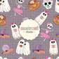 Espooky Ghosts Seamless Pattern, Halloween Repeat Pattern for Fabric Sublimation