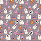 Espooky Ghosts Seamless Pattern, Halloween Repeat Pattern for Fabric Sublimation