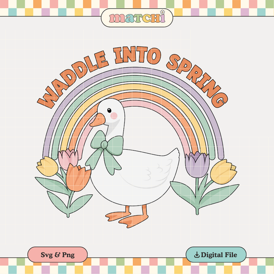 Waddle into Spring | Spring design PNG & SVG