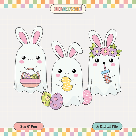 Easter Ghosts | Easter design PNG & SVG