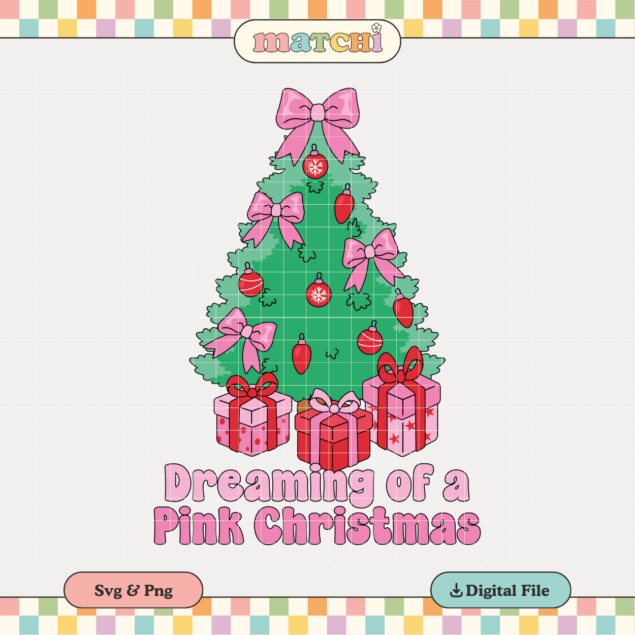 Pink Christmas | Girlie Christmas PNG & SVG