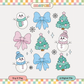Snowman, Bows & Xmas Trees | Cozy Winter PNG & SVG