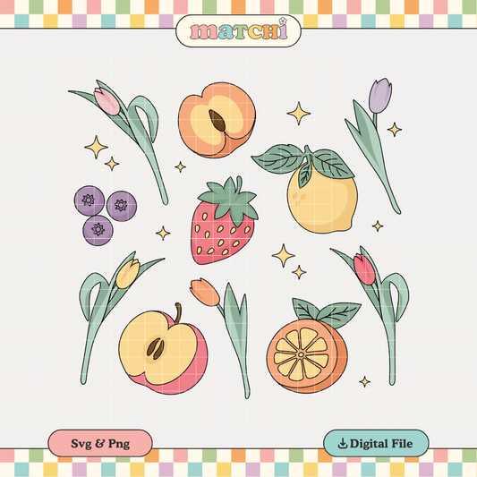 Spring Fruits & Flowers | Spring design PNG & SVG