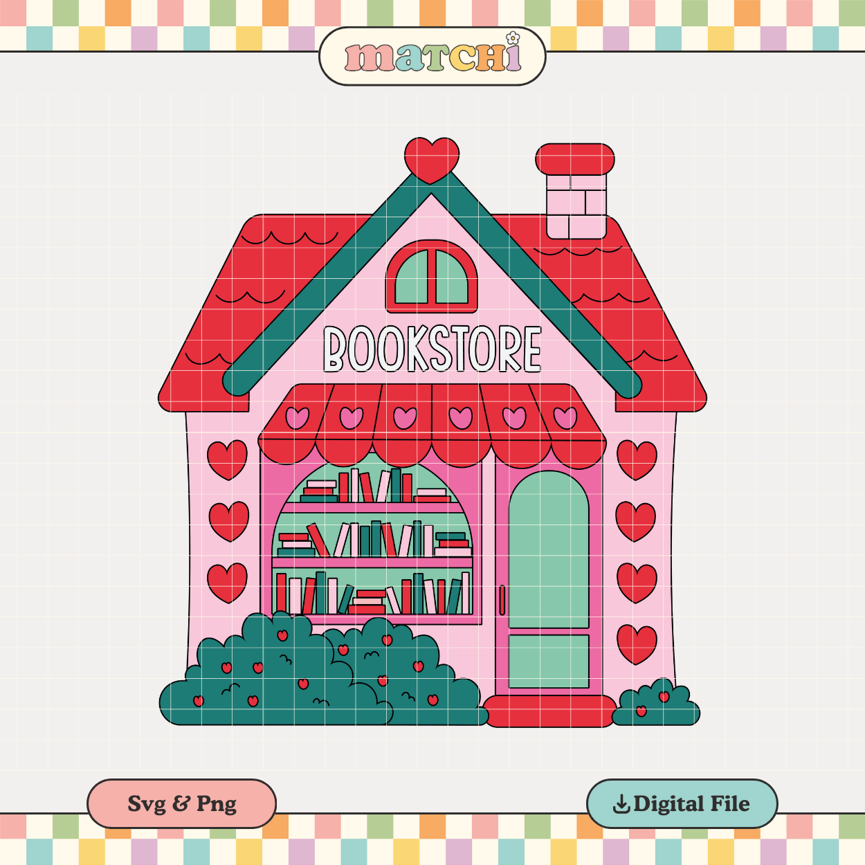 Valentines Bookstore | Valentine's Day PNG & SVG