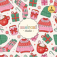 Christmas Girl Pattern, Christmas Sweater Repeat Pattern for Fabric Sublimation