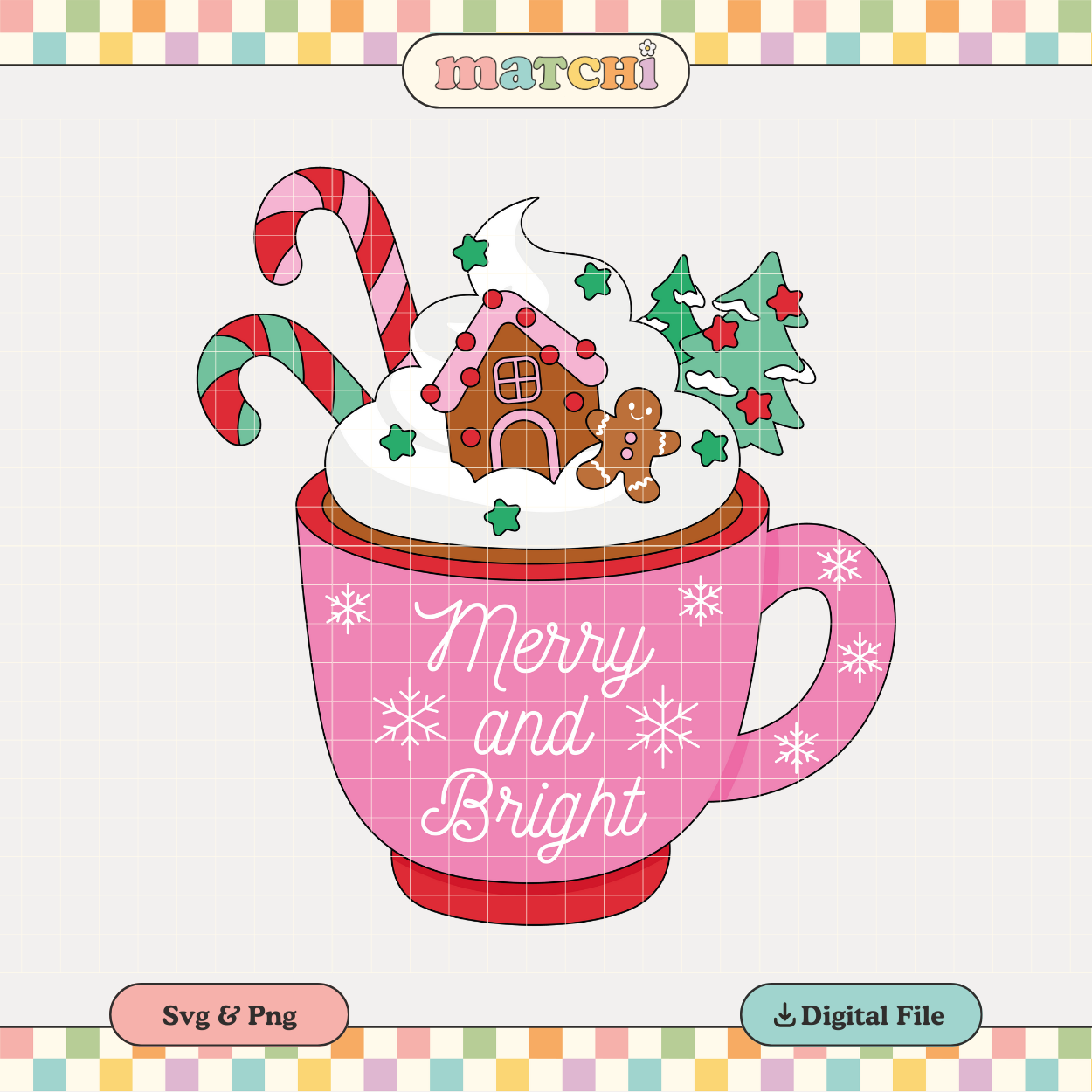 Merry & Bright | Girlie Christmas PNG & SVG