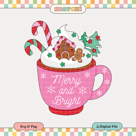 Merry & Bright | Girlie Christmas PNG & SVG