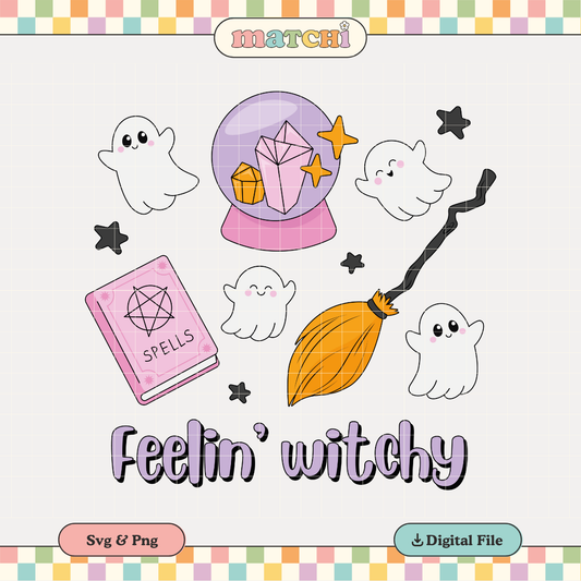 Feelin' Witchy | Coquette Spooky PNG & SVG