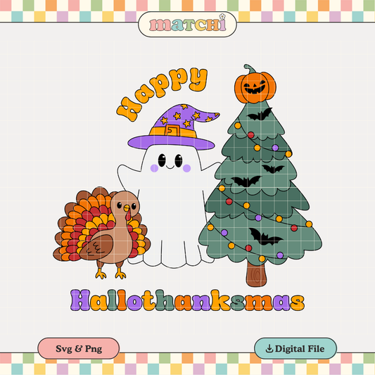 Happy Hallothanksmas | Spooky Christmas PNG & SVG