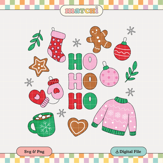 Ho Ho Ho | Girlie Christmas PNG & SVG