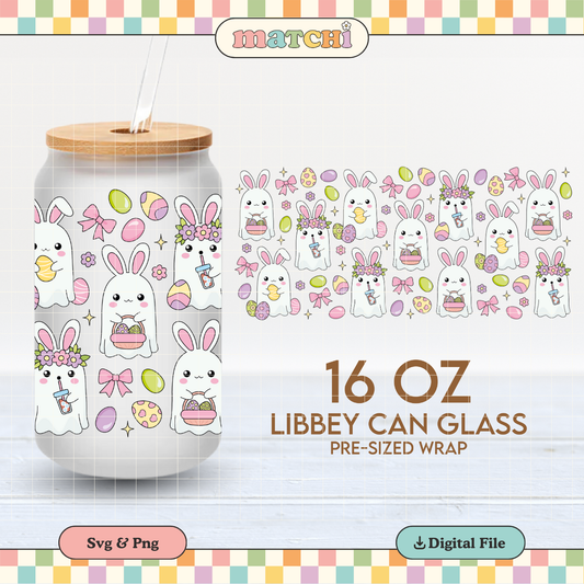 Easter Ghosts | Easter 16oz Cup Wrap PNG SVG