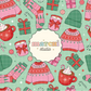 Christmas Girl Pattern, Christmas Sweater Repeat Pattern for Fabric Sublimation