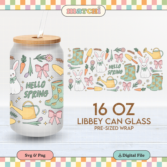 Hello Spring | Spring 16oz Cup Wrap PNG SVG