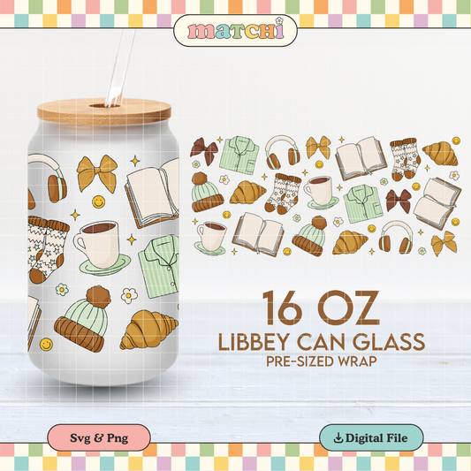 Cozy Days | Fall Winter 16oz Cup Wrap PNG SVG