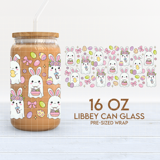 Easter Ghosts | Easter 16oz Cup Wrap PNG SVG