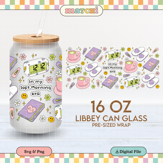 In my Soft Morning Era | Soft Girl 16oz Cup Wrap PNG SVG