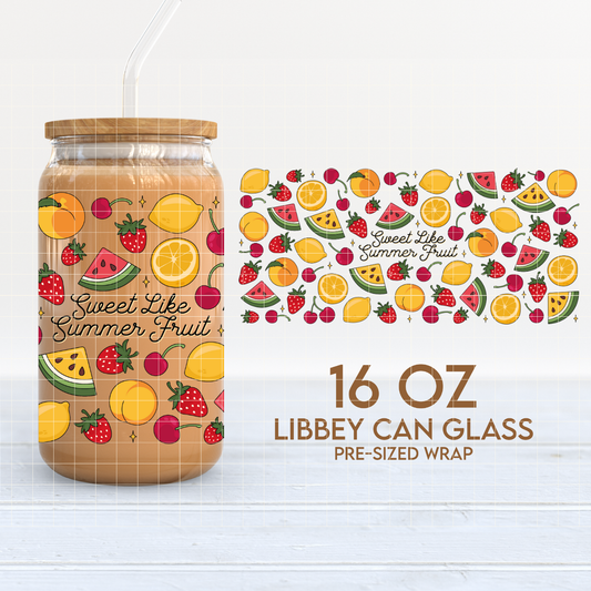 Sweet Like Summer Fruit | 16oz Cup Wrap PNG SVG