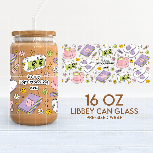 In my Soft Morning Era | Soft Girl 16oz Cup Wrap PNG SVG