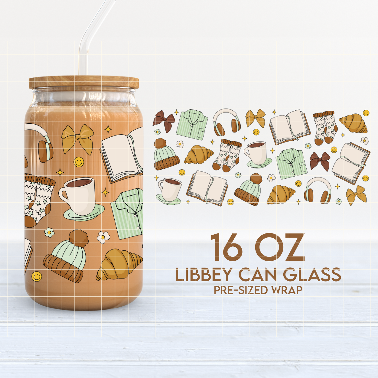 Cozy Days | Fall Winter 16oz Cup Wrap PNG SVG