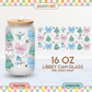Snowman, Bows & Xmas Trees | Cozy Winter 16oz Cup Wrap PNG SVG