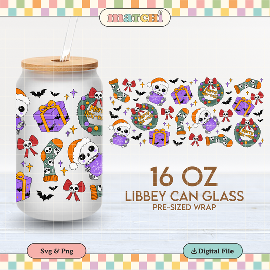 Merry Hex-mas | Spooky Christmas 16oz Cup Wrap PNG SVG